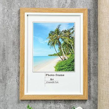 Фоторамка пластик формат А4 "Бук с белым обрамлением" 33,7х25х1 см