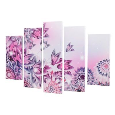 Модульная картина "Цветочный орнамент" (2-23х52; 2-24х70; 1-24х80) 120х80см