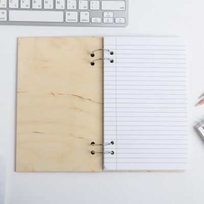 Ежедневник в деревянной обложке For real man 96 листов, А5