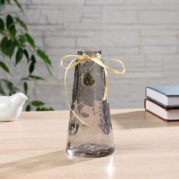 Ваза "Волшебные мгновения" дымка  d-3,5см 7,5(дно)х15см, микс