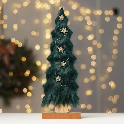 Новогодний настольный декор с подсветкой «Ёль с гирляндой» 10×6×29.5 см