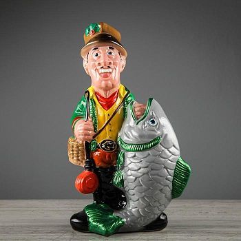 Копилка "Рыбак", глянец, разноцветная, 30 см