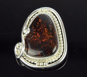 Брошь Янтарь "Солнечная фантазия" арт.ЯК-253