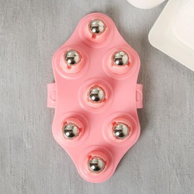 Роликовый массажёр для тела Massage for body, розовый, 16 х 8 см