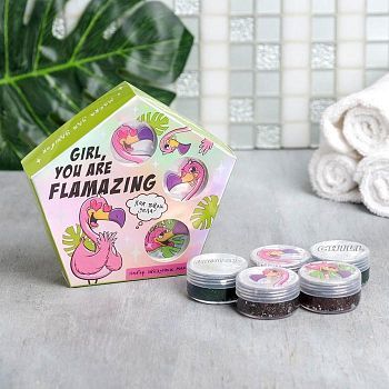 Набор масок Girl, you're flamazing, глиттер, 5 шт * 10 мл