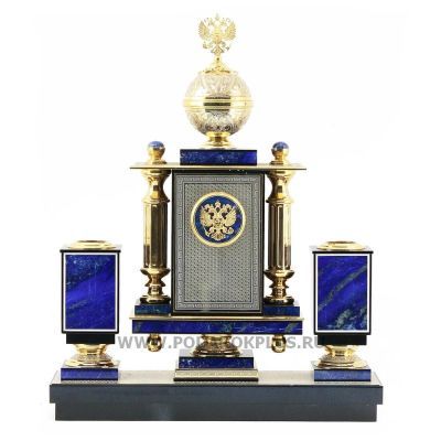 Настольный набор "Держава" камень лазурит, кахолонг, яшма