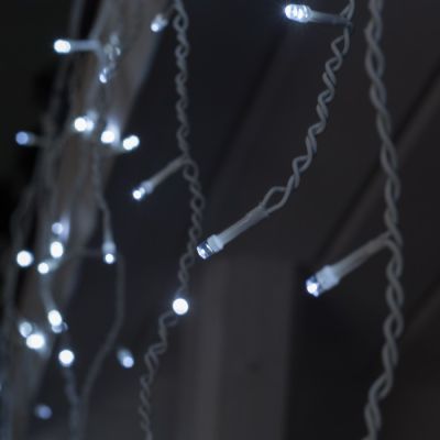 Гирлянда «Бахрома» 3 × 0.6 м, IP44, УМС, белая нить, 160 LED, свечение белое, 220 В