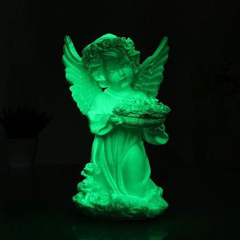 Светящаяся фигура "Ангел с чашей цветов" 15х15х32см