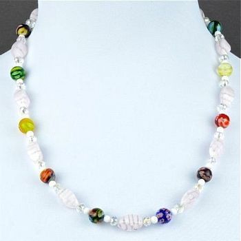 Бусы Муранское стекло, Хрусталь, Кахолонг "Лейла" арт. ГРУ-1549