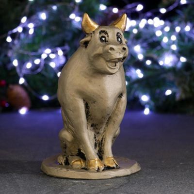 Копилка "Символ года: Бык сидя" серебро