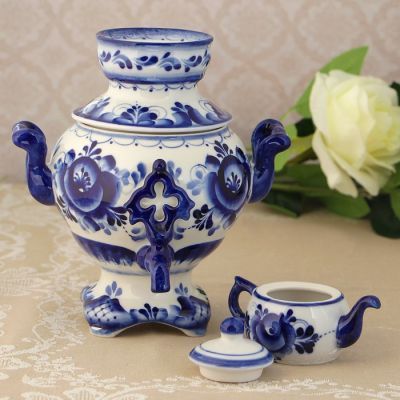 Сувенир «Самовар», 23 см, гжель