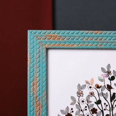 Фоторамка пластик 20х25 см "Пшеница" синяя с золотом 29х24 см