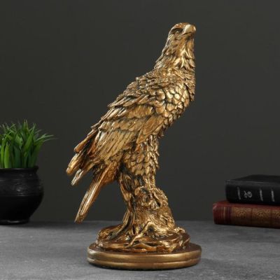 Копилка "Сокол на подставке" 20х15х32см, бронза
