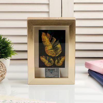 Копилка интерьерная пластик "Золотые пёрышки" 17х12х3,8 см