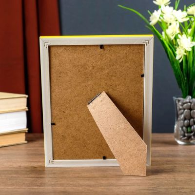 Фоторамка пластик 15х20 см "Беж с жёлтой полосой" 22,6х17,6х1 см