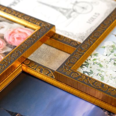 Фоторамка "Черное золото" 29х29 см на 4 фото 10х15 см