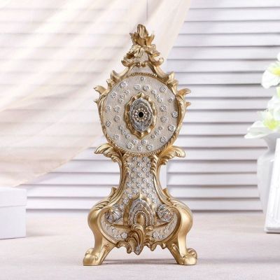 Часы настольные "Рококо", цвет бежевый перламутр, 38х17.5х10 см