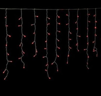 Гирлянда уличная "Бахрома" (Ш:3 м, В:0,6 м, нить силикон, красный)
